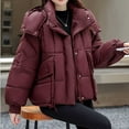 thumbnail image 5 of Fashion Winter Warm Coats for Womens Hooded Plus Size Casual Loose Solid Color Pocket Zippered Reversible Long Coat, 5 of 9