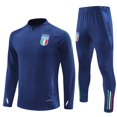 thumbnail image 1 of 2425 New half zipper football training clothes autumn winter set for adults and children Italy/royal blue Italy/royal blue, 1 of 2