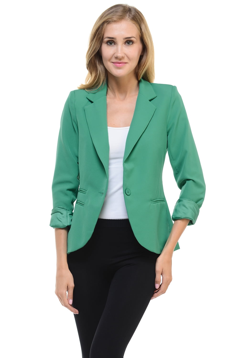 Auliné Collection Womens Candy Color Long Sleeve Lined Blazer - Walmart.com
