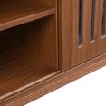 thumbnail image 3 of Demi Bonn 54" Modern Cat Litter Box Enclosure TV Stand with Sliding Door and Extendable Table, Multi-Functional Wood Cat House for Indoor Cats, Walnut, 3 of 9