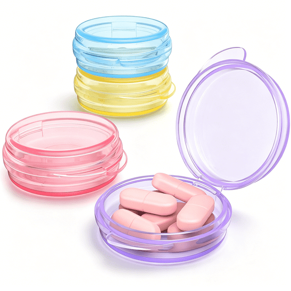 ACDANC Small Pill Case for Purse Mini Travel Pill Case Portable Daily Pill Organizer Mini Medicine Storage Container for Pocket Purse Cod Liver Oil Storage Box and Earplug Case