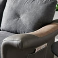 thumbnail image 2 of Direct Wicker Linen Fabric Faux Leather Sofa with Two Removable Storage Boxes Dark Grey - Loveseat, 2 of 5