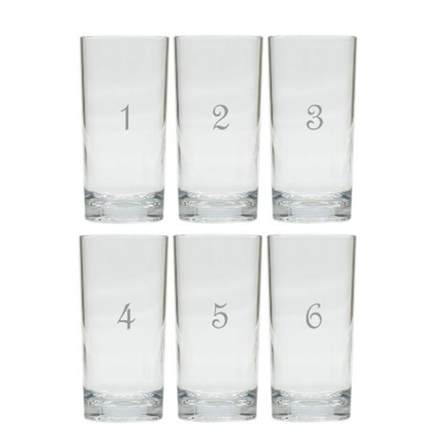 Carved Solutions Tall Cooler Glass Set Of 6-1-6