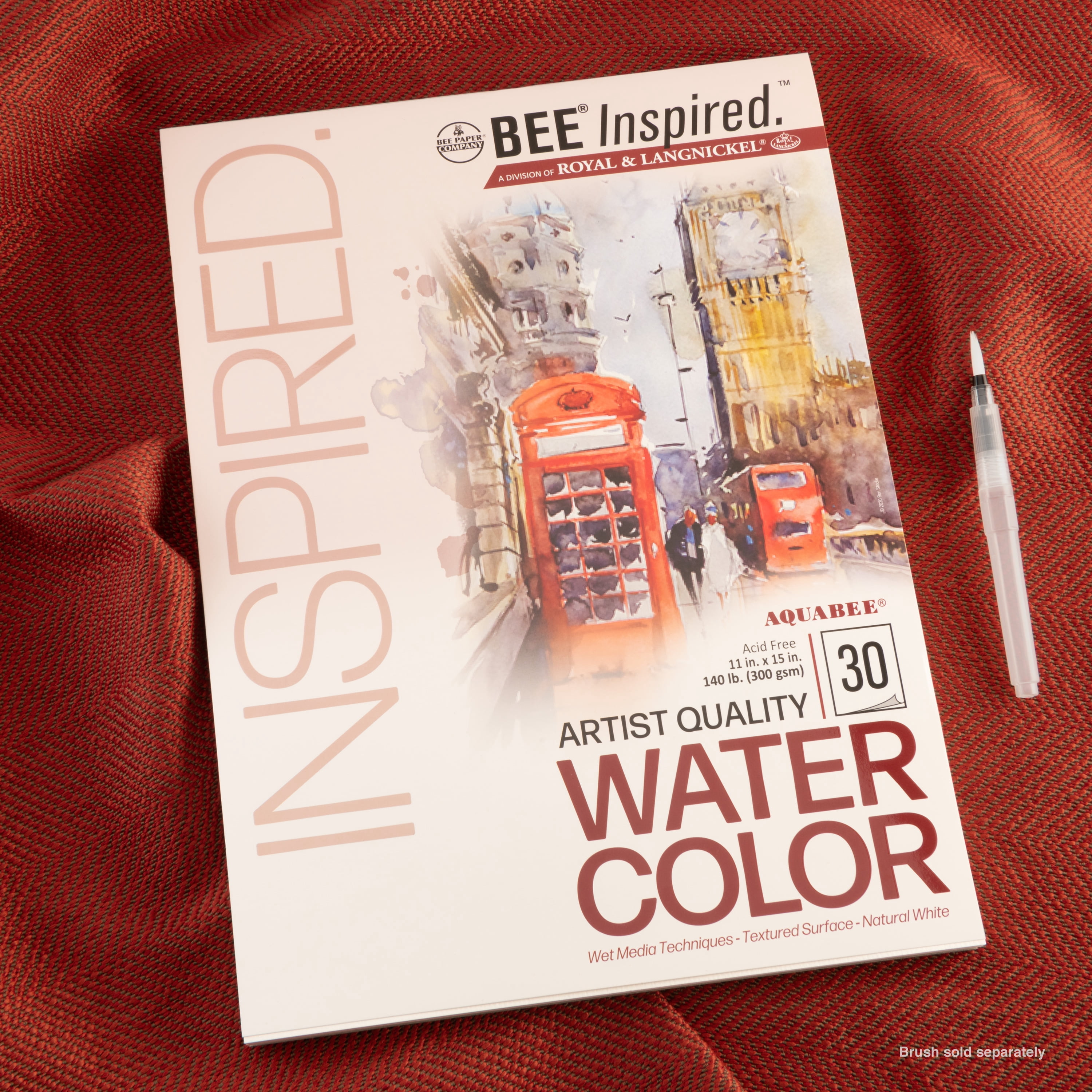 Bee Paper - Bee Inspired 11"x15" Watercolor Paper Pad, 30 Sheets, Top Tape, 140lb. 300GSM
