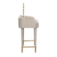 thumbnail image 3 of Pemberly Row Transitional Vegan Leather & Wood Vanity Desk in Taupe, 3 of 10