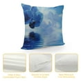 thumbnail image 4 of Nawypu  Flower Throw Pillow Cushion Cover, Orchid Floral Design with Reflection to a River Water Image Photo, Decorative Square Accent Pillow Case,Blue White, 4 of 5