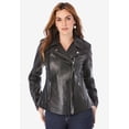 thumbnail image 3 of Roaman's Women's Plus Size Moto Leather Jacket, 3 of 6