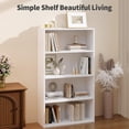 thumbnail image 7 of 4-Tier Bookcase, 42 Inch Industrial Storage Wall Shelf, Display Shelf for Living room, Bedroom, White, 7 of 7