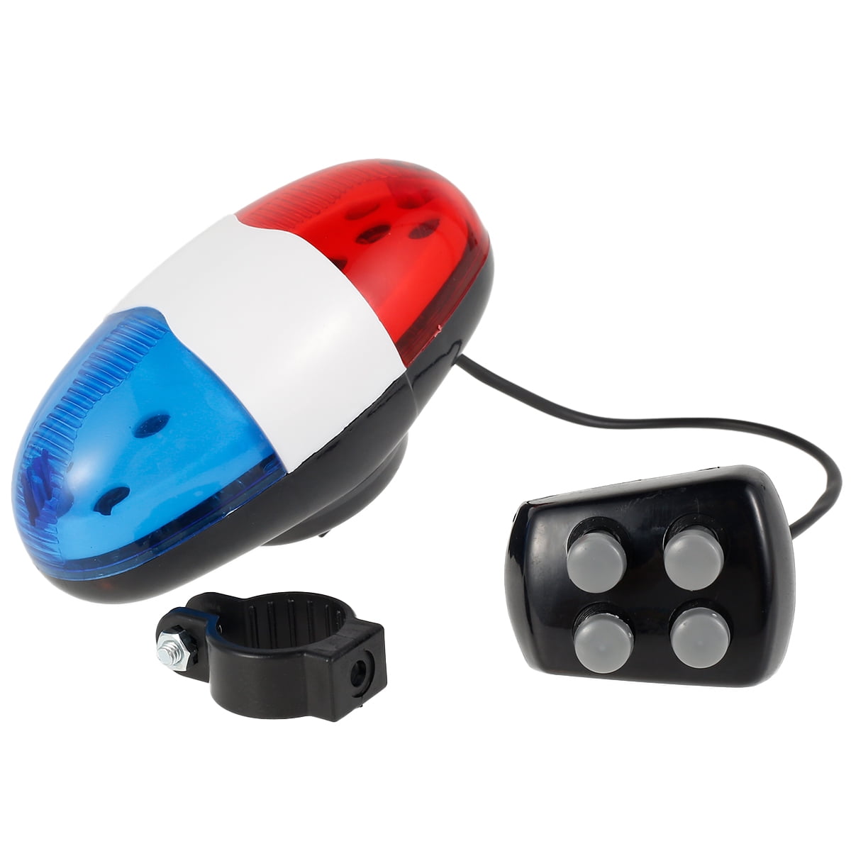 vongcoki Bicycle Bell 6LED 4 Tone Bicycle Horn Invisible Bell LED Bike Police Light Electronic Siren Kids Accessories for Bike Scooter