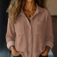 thumbnail image 2 of Casual Shirts for Women Long Sleeve Button Down Blouses Fall 2026 Solid Color Trendy Tops Womens Button Down Shirts Long Sleeve Cotton Gauze Tops Casual Collared Blouses Loose Fit, 2 of 7