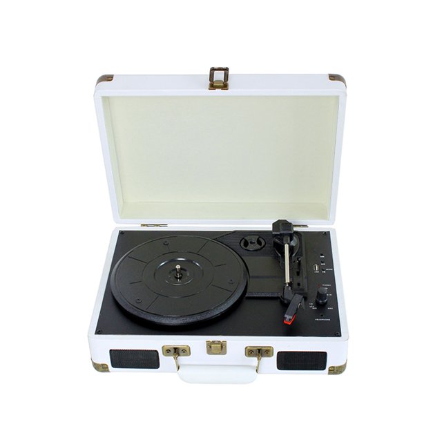 Phonographe Classique Vintage à 3 Vitesses avec Haut-Parleurs Intégrés / Son de Plateau Tournant Amélioré, Configuration Simple