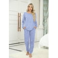 thumbnail image 4 of MINTREUS Womens Pajama Set Long Sleeve Sleepwear Nightwear Soft Pjs Lounge Sets With Pockets, 4 of 7