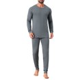 thumbnail image 2 of Men's 2-piece Long Underwear Set Base Layer Top and Bottom S Dark Gray, 2 of 5