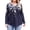 Navy Flower, variant on Weardear Womens Plus Size Long Sleeve Shirts V Neck Fall Tunic Tops for Dressy Casual