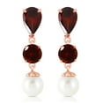 thumbnail image 2 of Galaxy Gold 10.5 CTW 14K Solid Rose Gold Chandelier Earrings Garnet pearl, 2 of 3
