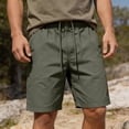 thumbnail image 3 of Havenx Men's 5-Inch Casual Shorts Drawstring Elastic Waist Short with Pockets Stretch Short Pants Lightweight Summer Beach Soft Lounge Clothing,Camouflage Green 2XL, 3 of 5