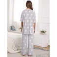 thumbnail image 4 of MINTREUS Lounge Sets for Women Knit Short Sleeve Tops and Long Pants Soft Comfy Pajamas Set Oversized 2 Piece Outfits S-2X, 4 of 8