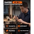 thumbnail image 2 of Kit de destornilladores Saker 42 en 1 con mango magnético en T con trinquete, 2 of 8
