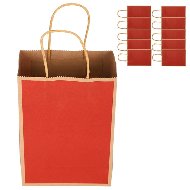 10 Bolsas De Papel Kraft Con Asas Para Dulces, Bocadillos, Compras, Regalos, Bolsas De Regalo, Recuerdos De Fiesta De Boda, Material De Papel Kraft Marrón Reutilizable