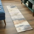 thumbnail image 3 of 2'x6' Rug Runners for Hallways Kitchen, Beige Grey Non Slip Entryway Beside Floor Carpet Runner, Abstract Mottled Art Retro Modern Painting Washable Laundry Room Bedroom Throw Rugs Mat for Family Pet, 3 of 8