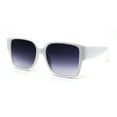thumbnail image 3 of Womens Large Thick Plastic Horn Rim Retro Chic Sunglasses White Smoke, 3 of 4