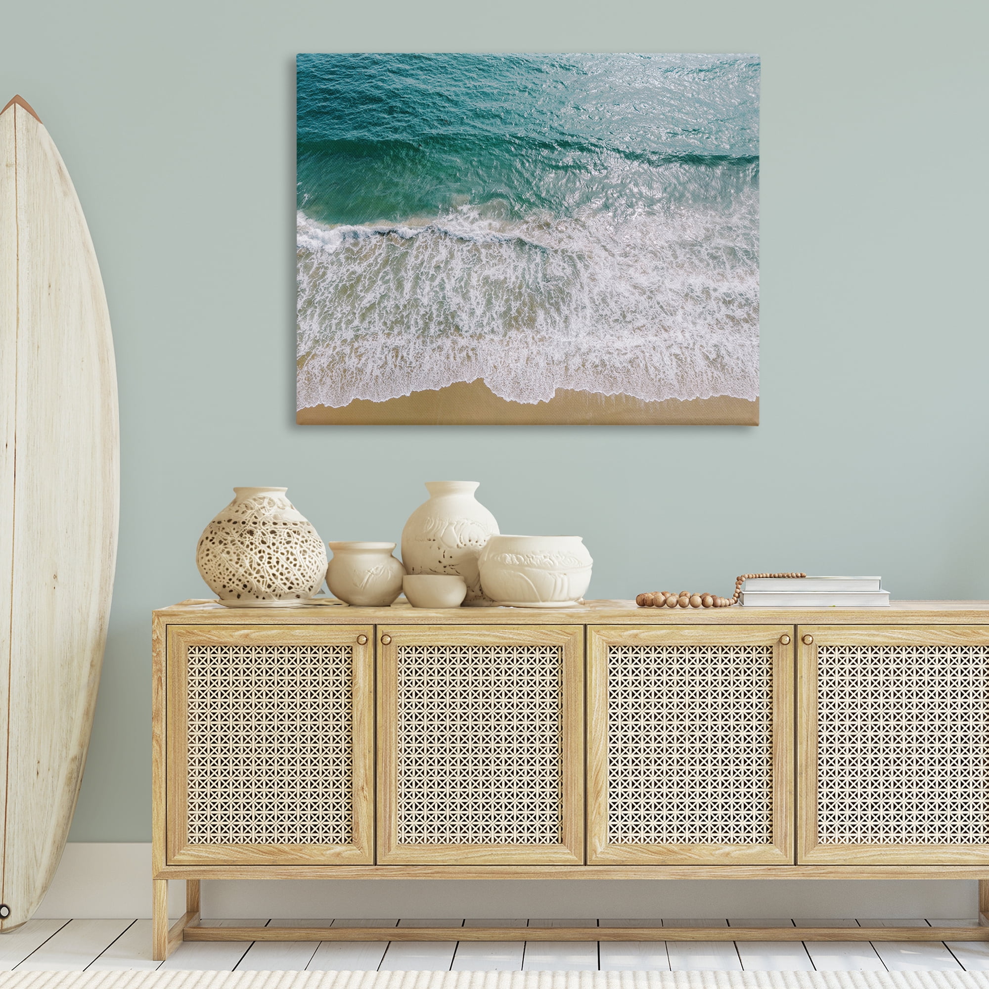 Stupell Industries Coastal Sea Waves Landscape Photography Gallery Wrapped Canvas Art Print Wall Art, 48 x 36