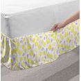 thumbnail image 2 of Garden Art Bed Skirt, Pastel Watercolored Petals and Leaves Romantic Nature Paintbrush Artwork, Elastic Bedskirt Dust Ruffle Wrap Around for Bedding Decor, 4 Sizes, Yellow Lilac White, by Ambesonne, 2 of 2