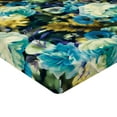 thumbnail image 4 of Ambesonne Flowers Fitted Sheet, Floral Botany Pattern Print, King Size, Mustard Teal Blue, 4 of 5