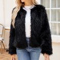 thumbnail image 6 of BiZtdJrK Prime Big Sale Days Women Faux Fur Jacket Cropped Shaggy Fuzzy Teddy Jackets 2025 Winter Fashion Long Sleeve Open Front Cardigan Coats Black M, 6 of 9