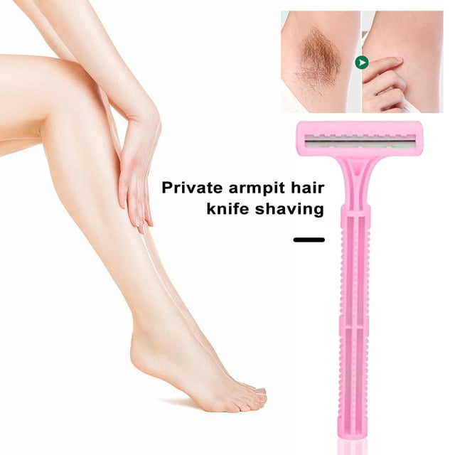 1 Set Painless Armpit Hair Razor Shaver Ergonomic Handle Comfortable Grip with 2 Blades Shaving Razor Beauty Tools