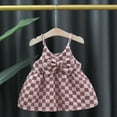 thumbnail image 2 of 2025 TAGOLD Toddler Girls Summer Dress,Casual Dress for Kids,Girls Summer Sleeveless Bow Checkerboard Dress Princess Dress, 2 of 4