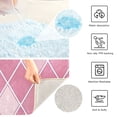 thumbnail image 4 of Toilet Rug Set Non-Slip Bathroom Rugs Soft Plush Machine Washable Contour Bath Mat Pink Block 24x20/24x16, 4 of 9
