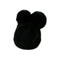 thumbnail image 1 of FOCUSNORM Bonnet Pompon Enfant Bowknot Chaud Extensible Hiver Bonnet de Couleur Unie, 1 of 5