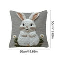 thumbnail image 3 of XL Cute Little White Rabbits Printed Lumbar Pillow Pillowcase And Insert Removable Washable Back Cushion For Sofa Bed Office Nap Floral Design Size Xl, 3 of 6