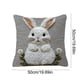 thumbnail image 3 of Almohada lumbar con estampado de conejitos blancos | Funda extraíble y lavable con relleno | Cojín cuadrado de 60 x 60 cm para sofá cama, oficina y siesta, 3 of 6