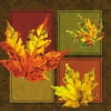 Thanksgiving Tableware Leaves 20 7.5" Luncheon Napkins Brown
