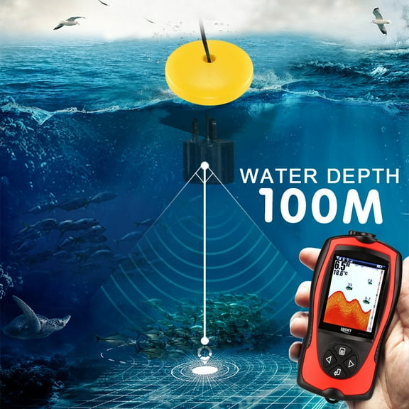 Depth Finder,Portable Alarm Wired Fish Ff1108-1ct Fish 100m/300ft Fish Alarm