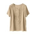 thumbnail image 6 of Tfken Summer Tshirts For Women Short Sleeve Crew Neck Tops Tees Casual Baggy T-Shirts Ladies Soft Clothes Outerwear Size L Beige, 6 of 9