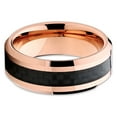 8mm Carbon Fiber Wedding Ring,Rose Gold Tungsten Ring,Engagement Ring