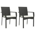 thumbnail image 4 of vidaXL 9 Piece Patio Dining Set with Cushions Black Poly Rattan, 4 of 11