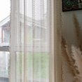 thumbnail image 2 of Vireellx Boho Curtains for Bedroom, Cream Hollow Crochet Stripes and Florals Print Cotton Linen Fabric Patchwork, Bohemian Beige Tassel Semi-Blackout Window Panel Farmhouse Drape, 2 of 7