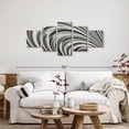 thumbnail image 2 of Elephant Stock Metal Wave Wall Art - Horizontal Multi Panel Canvas - Living Room Wall Decor - Abstract Multi Panel - Silver And Gray Decor - 55" x 24", 2 of 8