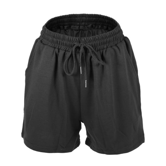 Unique Bargains 1Pcs Women's Flowy Running Shorts Casual High Waisted Workout Shorts Black Size S