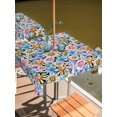 thumbnail image 2 of Square Outdoor Tablecloth with Umbrella Hole Spring Flowers Outside Table Cloth Waterproof Patio Table Cover Watercolor Floral Daisy Plants Rustic Zipper Tablecloths for Picnic Camping 54x54 Inch, 2 of 8