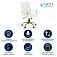 thumbnail image 3 of Flash Furniture Whitney Mid-Back Swivel LeatherSoft Desk Chair with Armrests, White/Gold, 3 of 17