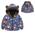 thumbnail image 2 of ASFGIMUJ Baby Winter Jacket Girls Hooded Cartoon Cute Prints Coat Toddler Outwear Zipper Windproof Warm Thick Girls Coat Jacket Sky Blue 18 Months-24 Months, 2 of 6