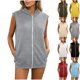 thumbnail image 1 of Neewe Tank Top for Women Sleeveless Hoodies Full Zip Tops Loose Casual Summer Clothes with Pocket, 1 of 6