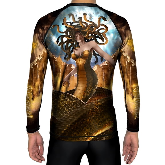 Raven Fightwear Men's Gorgon Medusa BJJ Rash Guard MMA Black