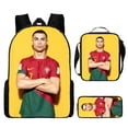 thumbnail image 1 of Football Star Cristiano Ronaldo Backpack Printed Three-Piece Set Children'S Schoolbag Elementary And Middle School Students Backpack Pencil Case, 1 of 2