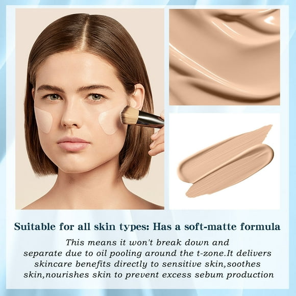 Base de maquillaje CC Cream, superligera, con cobertura y efecto activo, autoajustable para pieles maduras, profesional para mujeres mayores, 30 ml/1 fl oz, natural